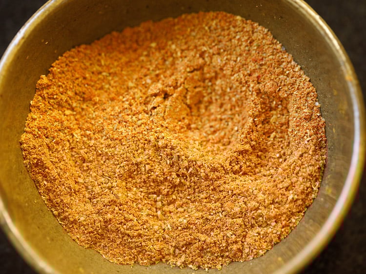 spice powders and salts mixed well.
