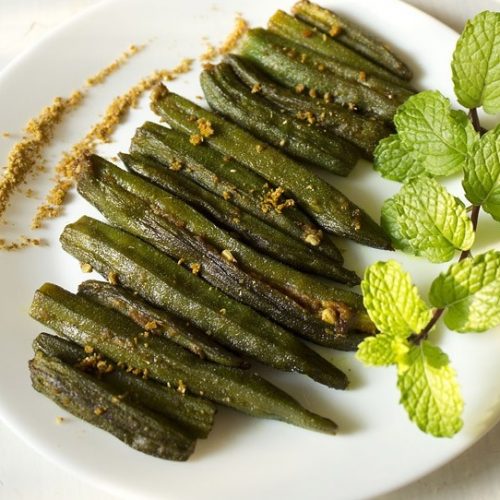 bharwan bhindi recipe, stuffed bhindi recipe