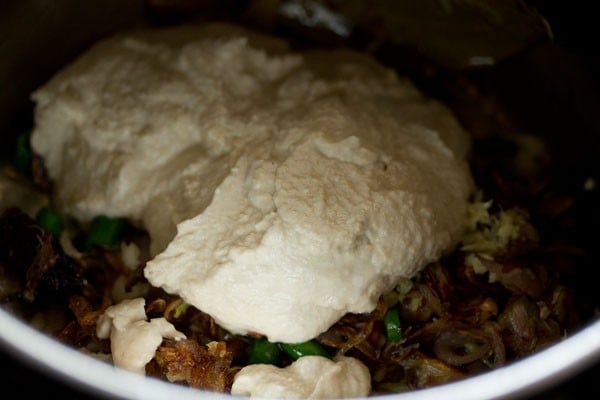 nuts and seeds paste added to pan