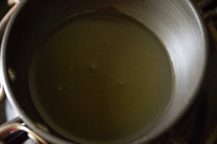 hot oil in a tadka pan.