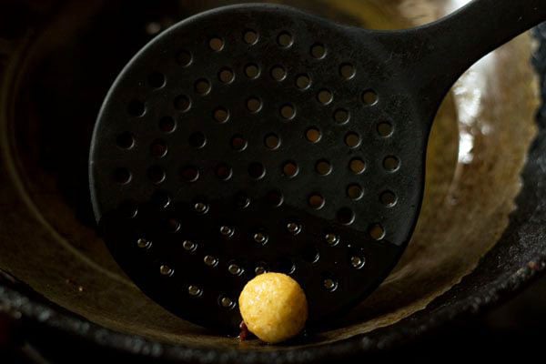 perfectly fried tiny falafel ball