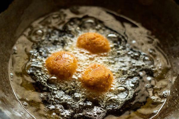 frying falafel till crisp and golden