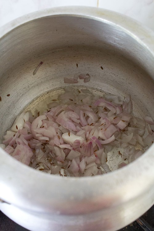 onions in a stovetop pressure cooker