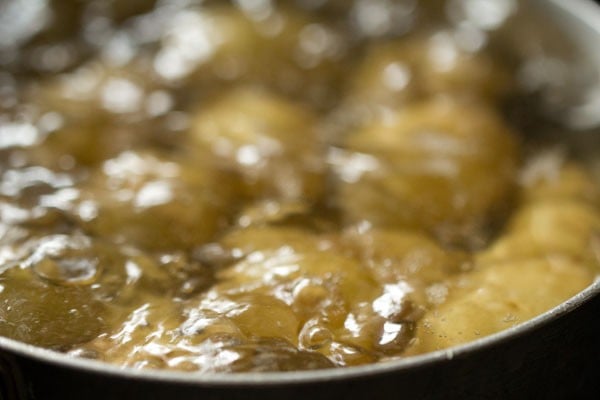 boiling baby potatoes.