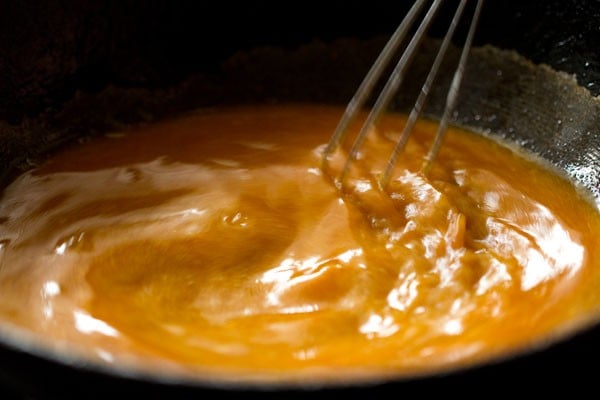 water added to pan and mixed.