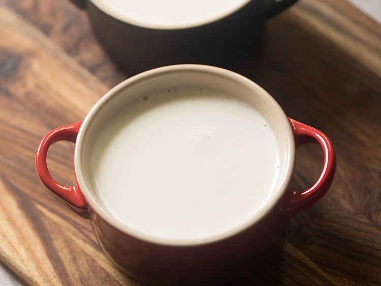 keeping the bowl with milk curd starter mixture for some hours to set. 