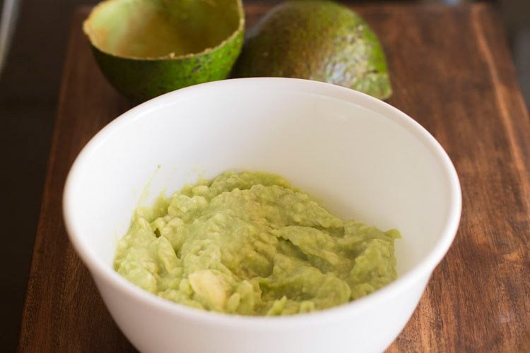 avocado pulp in a big bowl