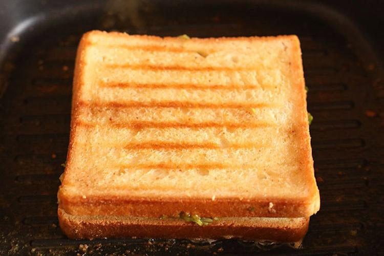 toasted sandwich on pan