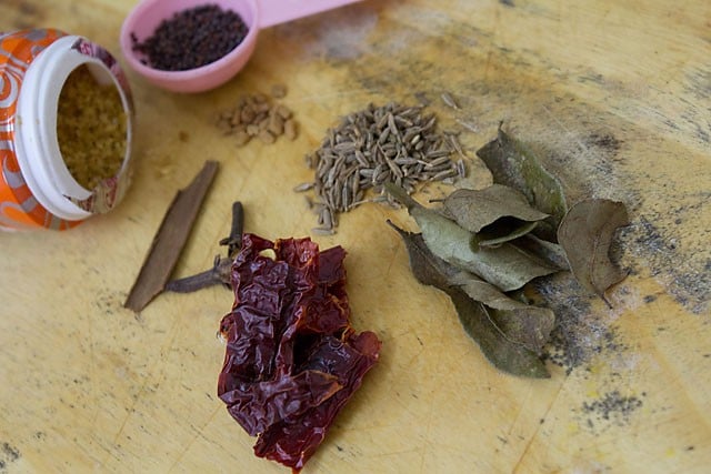 tempering ingredients on a board