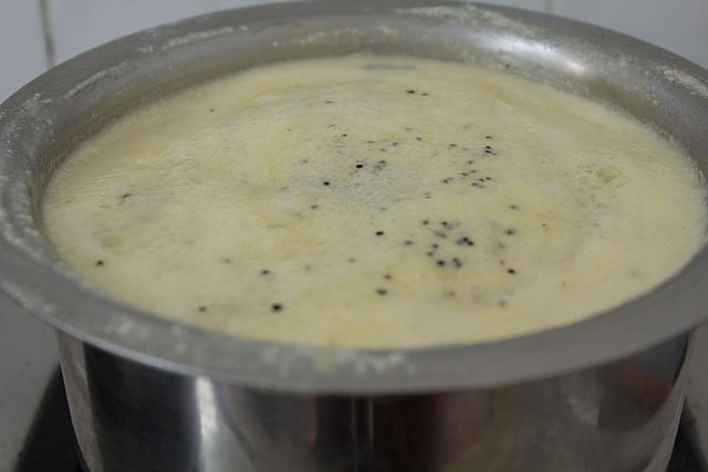 prepared Gujarati kadhi in a bowl