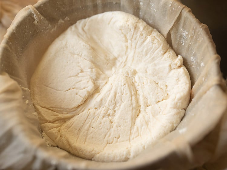 paneer is set in the muslin that can be used for any paneer recipe