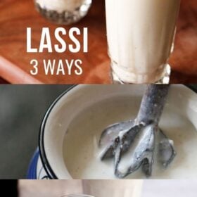 collage of lassi variations with text layovers