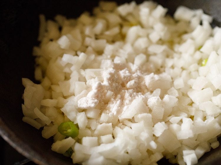 salt on top of radish