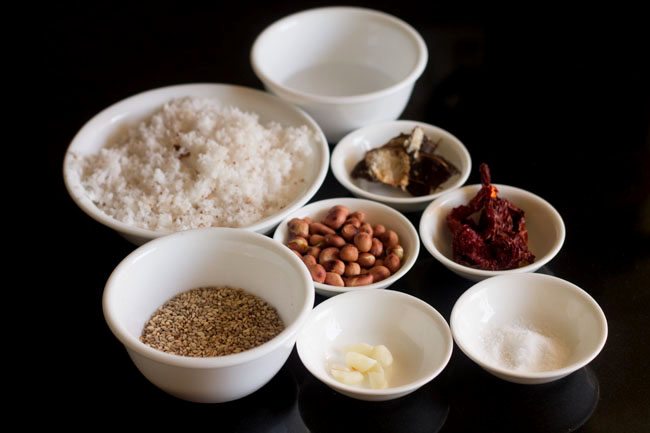all ingredients for sesame chutney 