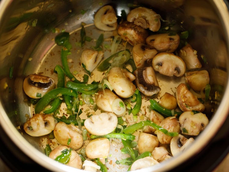 saute the chopped mushrooms