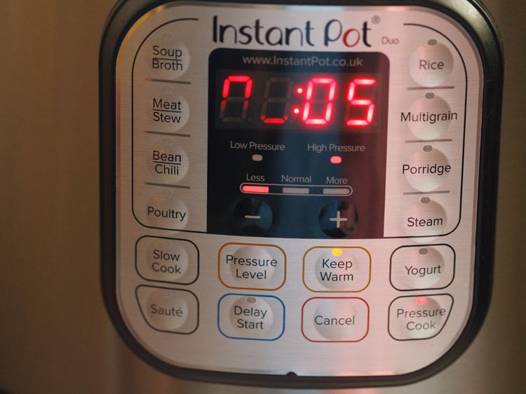 setting instant pot