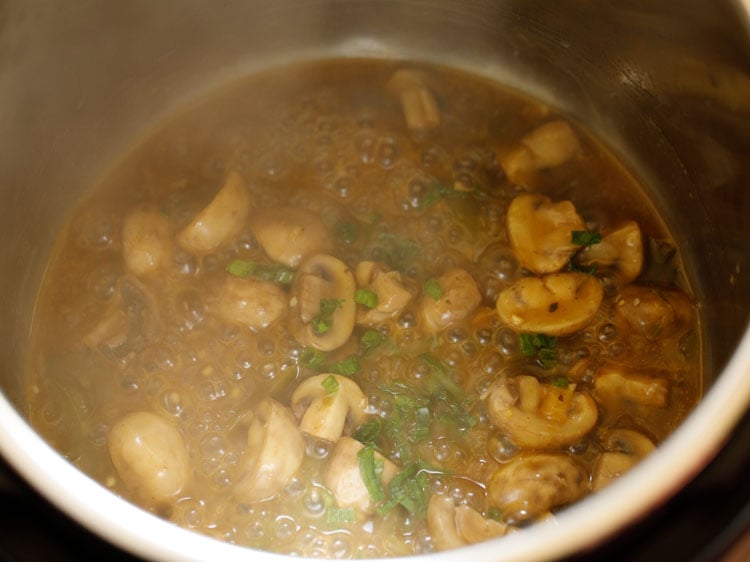 add seasoning to chilli mushroom gravy