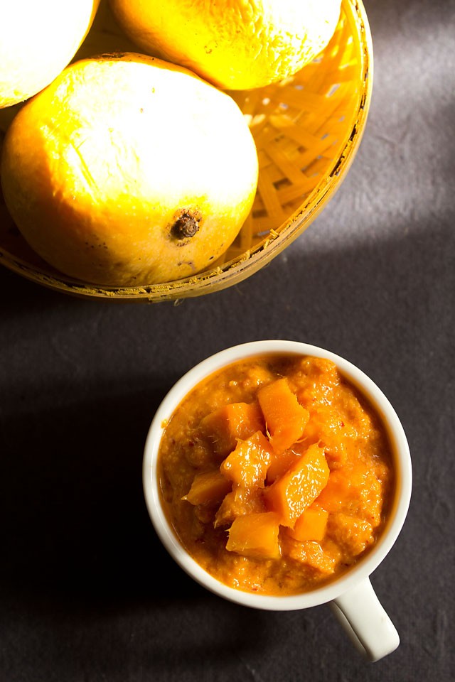 sweet mango chutney recipe | south indian ripe mango chutney recipe