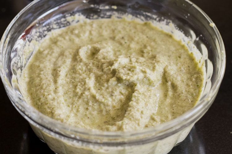 batter in a glass bowl