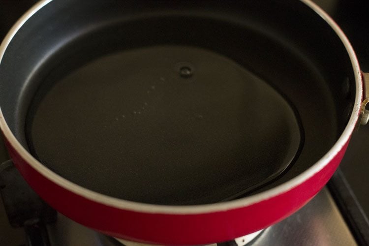oil in a black pan