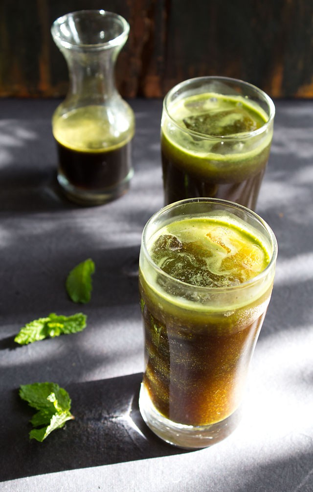 mint juice served in glasses 