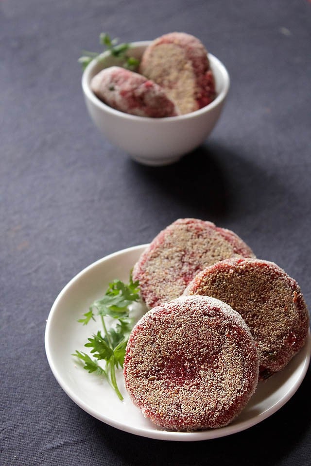 beetroot cutlet, beetroot tikki