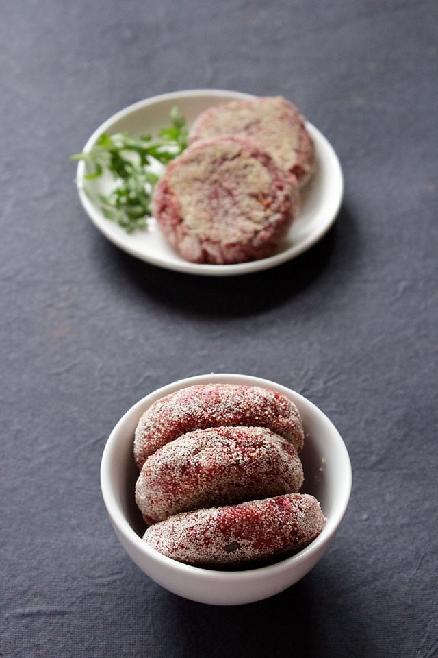 beetroot cutlet, beetroot tikki