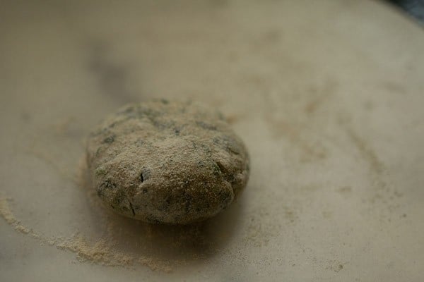 flour sprinkled on dough ball