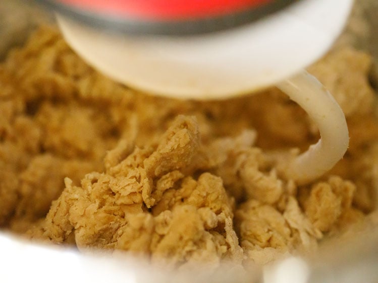 kneading dough in a stand mixer with hook attachment