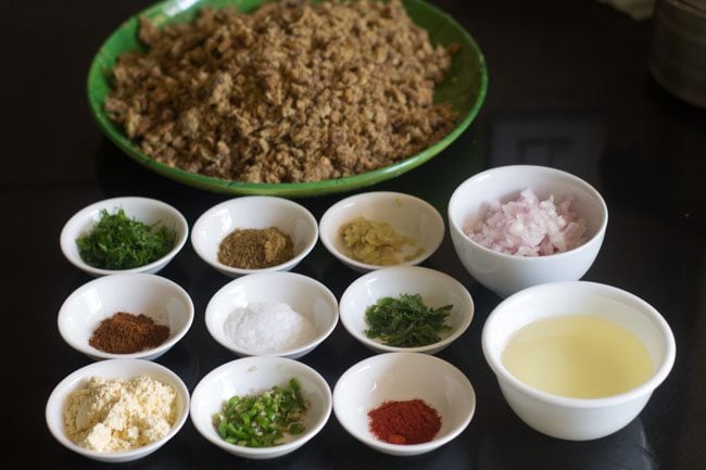 ingredients for making veg shammi kabab