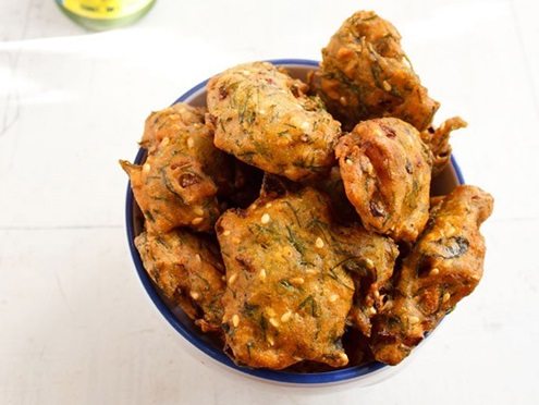 dill leaves pakora recipe