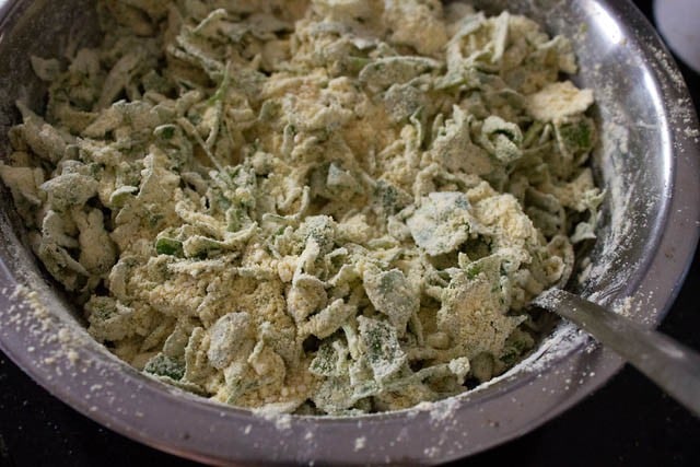 mixing dough ingredients in the bowl