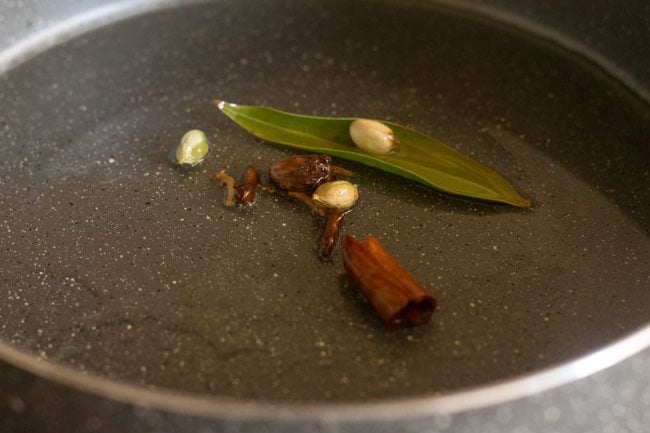 tempering the spices in oil