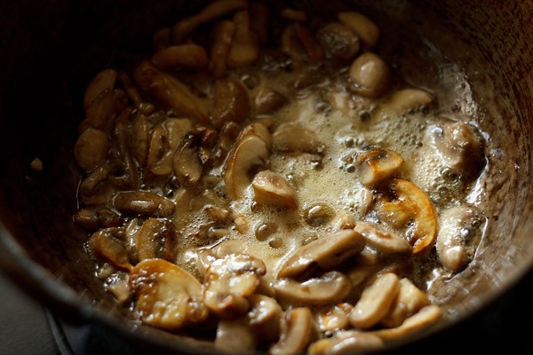 mushrooms have got browned from the edges