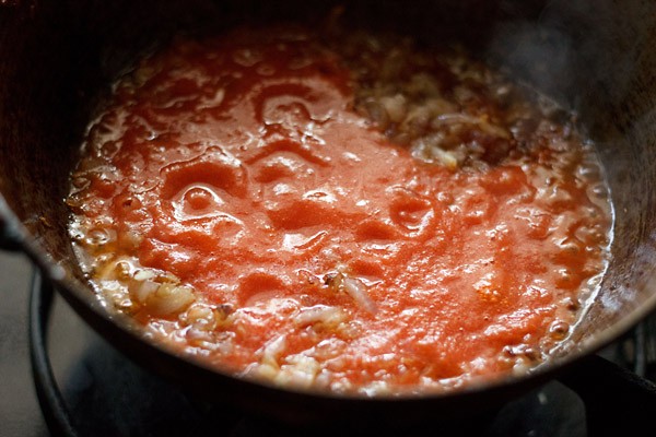 added prepared tomato puree