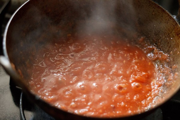 sautéing tomato puree