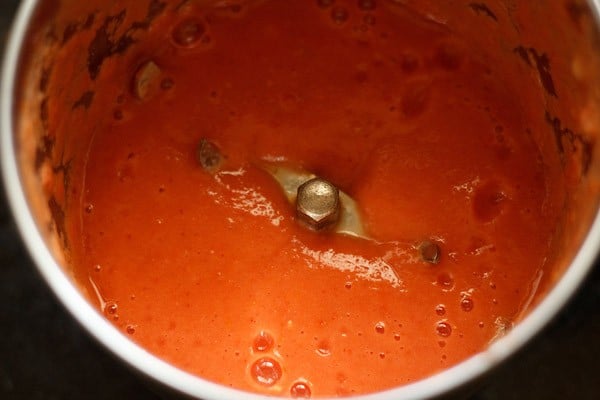 tomatoes blended or ground to a smooth tomato puree
