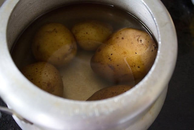 whole potatoes boiled in water.