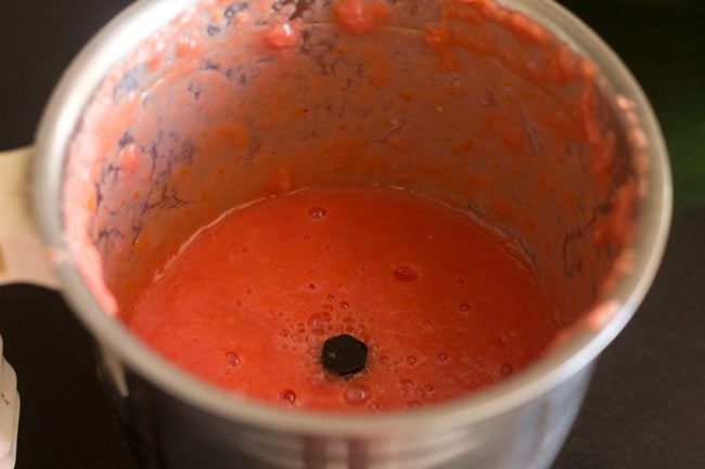 onion-tomato paste for aloo gobi matar 