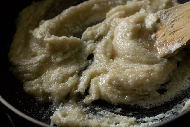 mixing sugar with almond paste