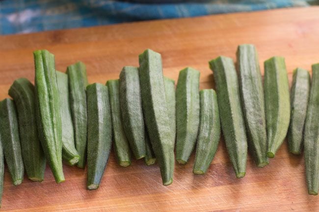 bhindi without the stalks and tips