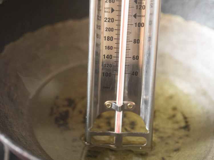 oil in a wok at 135 degrees Celsius for first fry of french fries recipe