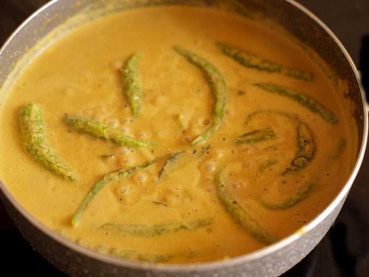 simmering curry in pan