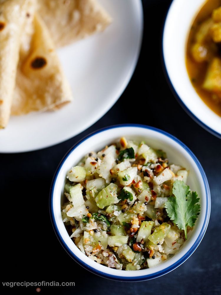 khamang kakdi served in a bowl with main course meal