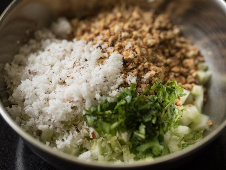 coocnut, coriander leaves and lemon juice added