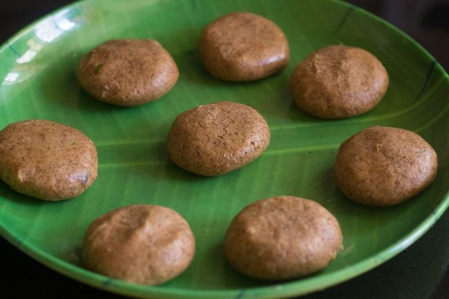 sweet potato mixture shaped into cutlets. 