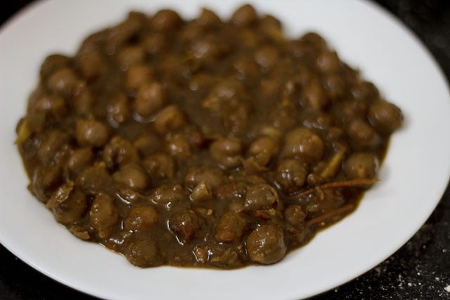 amritsari chole on a plate