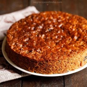 eggless christmas fruit cake recipe, egg free fruit cake recipe, plum cake recipe