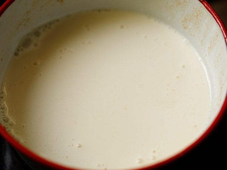 vinegar mixed with soy milk.