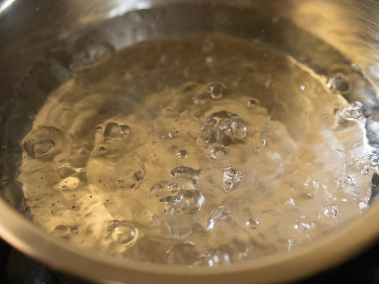 boiling water in a bowl